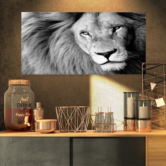 Designart - Lion Head in Grey